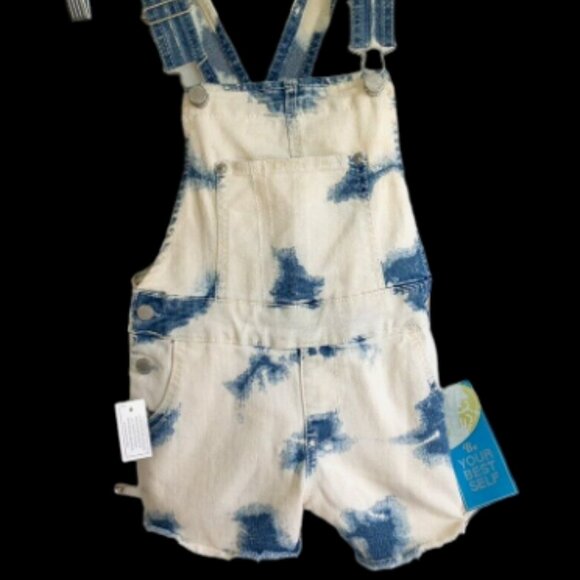 Vintage Jordache Girls Overalls Size 6-6X NEW Tie-Dye Denim Shortalls Romper - Picture 13 of 14